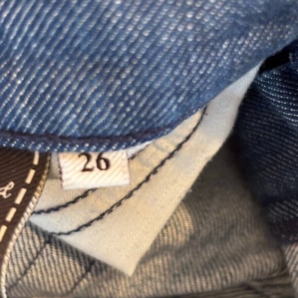 7 for all Mankind Women's Lowrise bootcut rhinestone pocket jeans size 26 Y2K - Picture 11 of 16